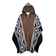 MORLAN - Poncho de Alpaca Lana Ecuatoriana Capucha Cálido Liviano