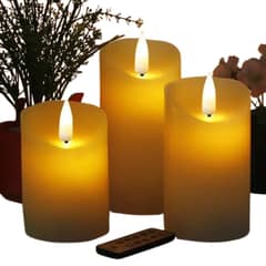 MOVI - Set de 3 Velas LED Realistas con Control Remoto