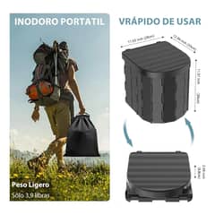 GENERICO - Baños Plegable Portatiles Para Adultos Camping Con Tapa