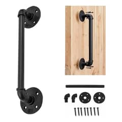 TNAKIEX - Jaladera Metal Negro Tirador Manija De Puerta Granero 38cm