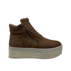 HERIEL - Zapatilla Camel Caña Plataforma Mujer