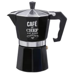5FIVE - Cafetera Italiana acero 6 Tazas Negro