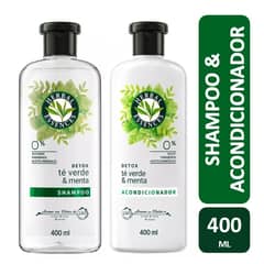 HERBAL ESSENCES - Pack X 2 Shampoo y Acondicionador Herbal Te Verde & Menta 400 ml