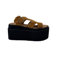 HERIEL - Sandalia Camel Plataforma