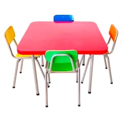 GENERICO - Juego de Kinder 1 Mesa + 4 Sillas