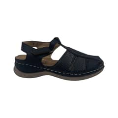 HERIEL - Sandalia Negra Baja Velcro