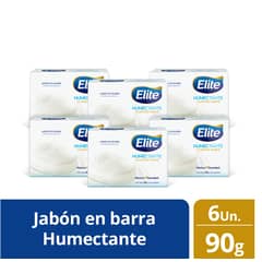 ELITE - Pack X6 Jabón En Barra Humectante Cuidado Suave 90g