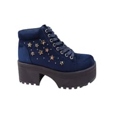 HERIEL - Botin Azul Plataforma Mujer