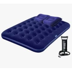 ATLAS - Colchón Cama Inflable 2 Plazas + 2 Almohadas + Inflador