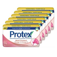 PROTEX - Pack X6 Jabón Barra 125gr Protección Antibacterial Omega 3