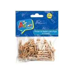 ART AND CRAFT - Mini Pinzas Perros De Madera Natural 45 Unid 09x25 Cm