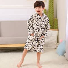 JUMP KIDS - Batas De Baño Con Capucha Y Bolsillos Polar Niño Y Niña Animal Print Negro
