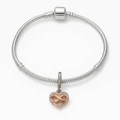 GENERICO - Pulsera con charm de Corazón Infinito
