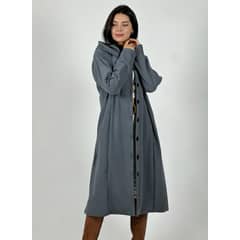 ENIGMATICA BOUTIQUE - Abrigo Estilo Italiano con Capucha Gris Oscuro