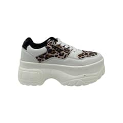 HERIEL - Zapatilla Blanca Print Plataforma Mujer