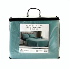 DORAL - Sábanas de Polar Composé King Bicolor Turquesa