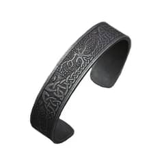 ROYAL - Pulsera Vikinga Arbol Valknut Silver Envejecido Hombre