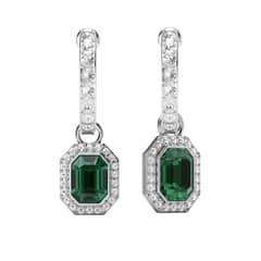 BLOOM CRYSTAL - Aros y Charms Octágono Halo con Cristales de Austria Baño en Rodio