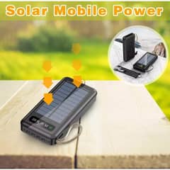 MUNDO MAGIA - Batería Portátil Solar Power Bank 20.000 Mh Color Negro