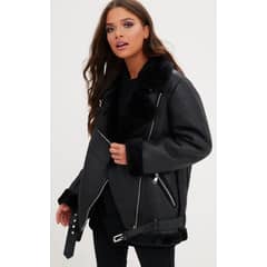 VELT - Chaqueta Aviadora Negra Manga Larga Mujer Invierno