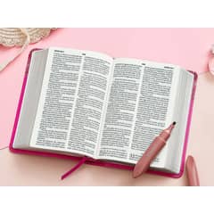 ABBA - Biblia RVR60 045c PJR 10 pts Rosa/ Rosa flores Tamaño Portátil