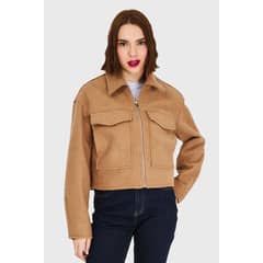 VELT - Chaqueta Corta Cafe Mujer Manga Larga