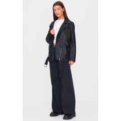 VELT - Chaqueta Biker Negra Mujer Cuerina Shearling Jacket Aviadora