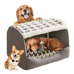 EVERSO - Cama De Perros Mediano Gatos Mascotas De Cozy Removable 45cm