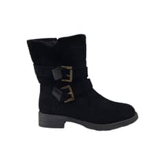 HERIEL - Bota Negra Gamuza Mujer