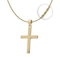 GENERICO - Colgante Cruz + Cadena Torbillon Plata 925 Y Baño En Oro 18k