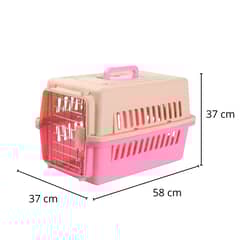 GENERICO - Jaula transportadora perros pequeños 58 cm Rosado