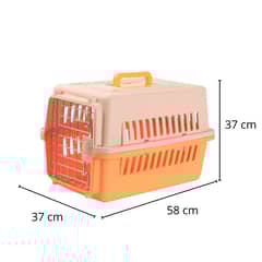 GENERICO - Jaula transportadora perros pequeños 58 cm Naranja