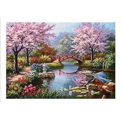 GENERICO - Bordado Pintura Diamante - Jardin Japones Paisaje 50x25