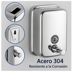 GENERICO - Dispensador Metalico Jabon Liquido Desinfectante Gel 500ml