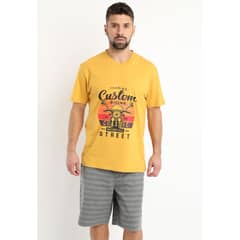 KOTTING - Polera Jersey Estampada Cuello V Amarillo