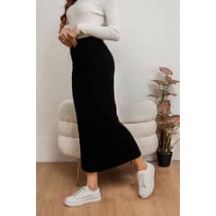 MPROPIA - Falda Larga Mujer Lanilla Acanalada Full Elasticada Lisa 5059