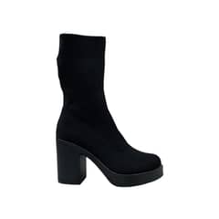 HERIEL - Bota Negra Textil Mujer