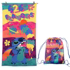 MASHINI - Toalla de Playa Personajes Stitch Más Bolso