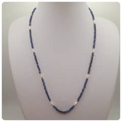 CAT JOYAS - Collar Lapislazuli con perlas naturales de río y goldfilled 14K