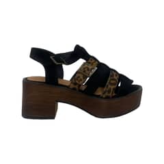HERIEL - Sandalia Negra Print Plataforma Mujer