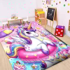 GENERICO - ALFOMBRA INFANTIL DE 120X160CM CON DISEÑO UNICORNIO WYM