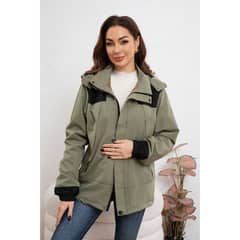 MPROPIA - Chaqueta Mujer Cortaviento Impermeable Forro Interior Piel Capucha 007
