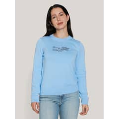 TOMMY HILFIGER - Sweater Script Graphic Logo Celeste