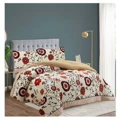 GENERICO - COBERTOR CON CHIPORRO BEIGE FLOR ESTRELLA 2 PLAZA GRAN SOL