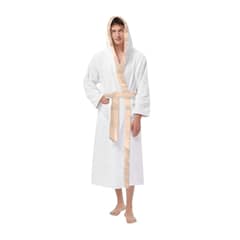 MROTTO - Sabana de Baño con Capucha Bata Lujo Unisex Adulto Blanco