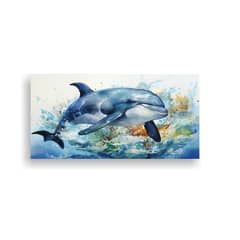 GENERICO - Cuadro Fotografía Pop Art Ballena Beluga Estilo 80x40 Cm