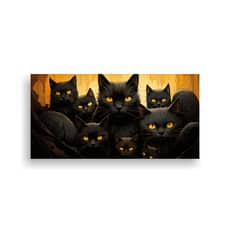 GENERICO - Pinturas De Lienzo Modernas Con Una Pila De Gatos 80x40 Cm