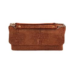 JARDIN DEL ESTE - Cartera de cuero Café Golden Brown 4 en 1