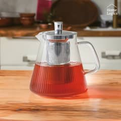 HOME LOGICS - Tetera Vidrio Con Filtro Para Infusiones 600 Ml