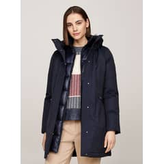 TOMMY HILFIGER - Parka Acolchada Con Gorro Azul